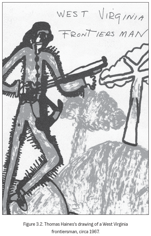 图3.2. 托马斯·海恩斯绘制的西弗吉尼亚拓荒者画像,约1967年。